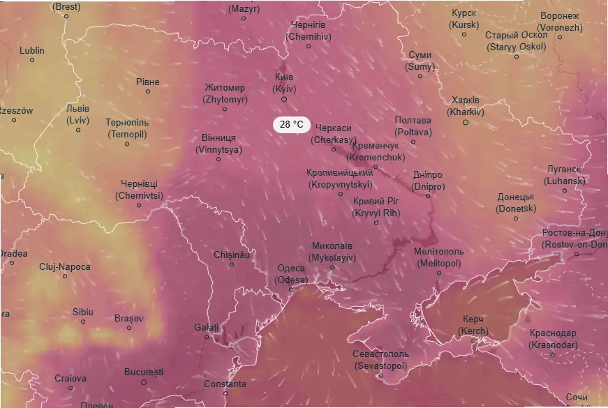 Погода на вівторок 5 серпня
