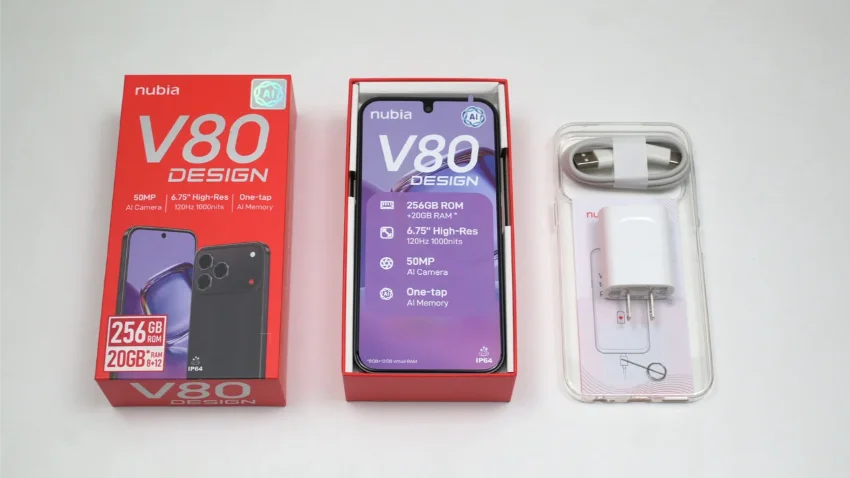  Nubia V80 Design: великий дисплей, 256 ГБ пам’яті та компроміси